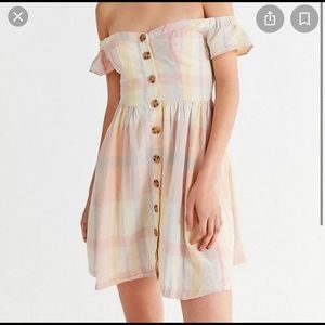 Urban Outfitters Off the Shoulder Gingham Dress